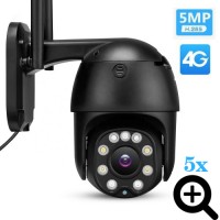 Уличная поворотная 3G/4G камера видеонаблюдения ASZA P25-A2B-5MP-5X-4G с зумом