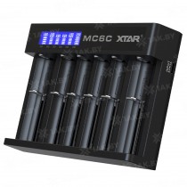 Зарядное устройство XTAR MC6C для аккумуляторных элементов с USB, Type-C, DC кабелем